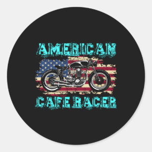 Pegatina Redonda American Cafe Racer Biker Ns