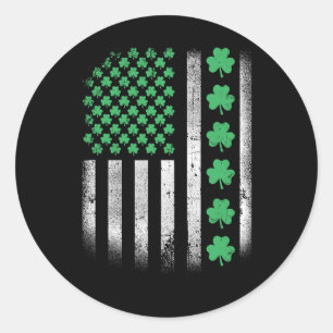 Pegatina Redonda American Design St. Patrick Day Irish