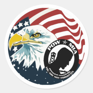 Pegatina Redonda American Eagle POW-MIA