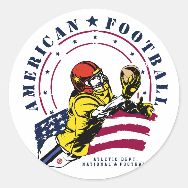 PEGATINA REDONDA AMERICAN FOOTBALL (Anverso)