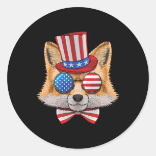 Pegatina Redonda American Fox USA Tío Sam Gorra 289