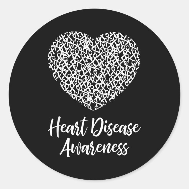 Pegatina Redonda American Heart Month Suprt Tees Co Heart Disease A (Anverso)
