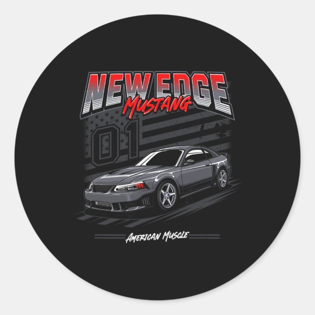 Pegatina Redonda American Muscle Car New Edge Coupe 4.6  (Anverso)