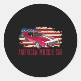 Pegatina Redonda American Muscle Car Ns
