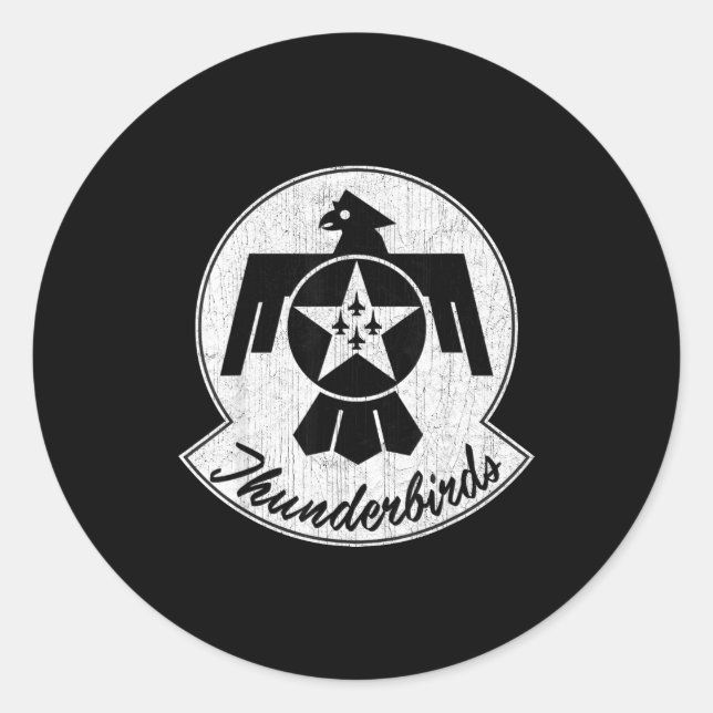 Pegatina Redonda American Patriotic F16 Fighter 57th Wing Tbirds Gi (Anverso)