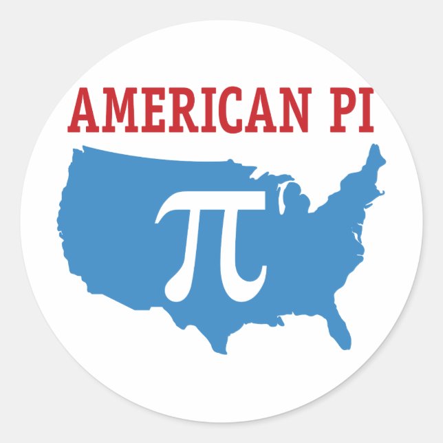Pegatina Redonda American Pi (Anverso)