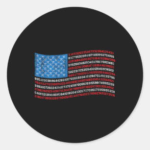 Pegatina Redonda American Pi 4 Of July Math