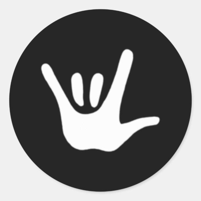 Pegatina Redonda American Sign Language Love Asl Deaf Awareness  (Anverso)