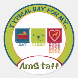 Pegatina Redonda American Staffordshire