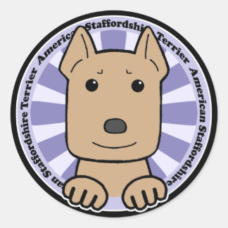 Pegatina Redonda American Staffordshire Terrier