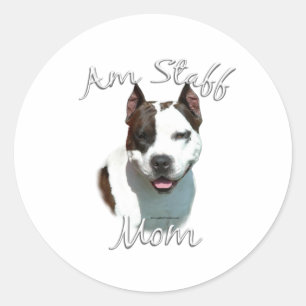 Pegatina Redonda American Staffordshire Terrier Mom 2