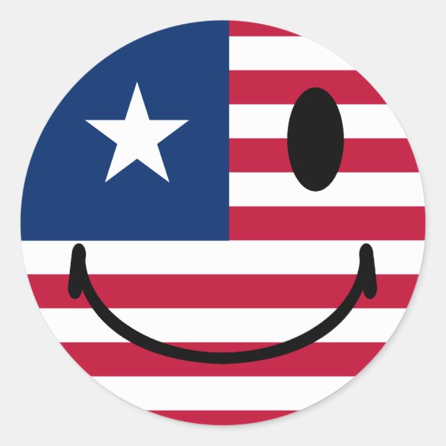 Pegatina Redonda Americano (Anverso)