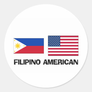 Pegatina Redonda Americano filipino