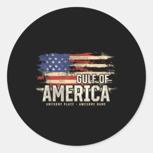 Pegatina Redonda Americano Golfo De Eeuu Grunge Patriótico