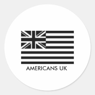 PEGATINA REDONDA AMERICANOS DECLARACIÓN DEL REINO UNIDO