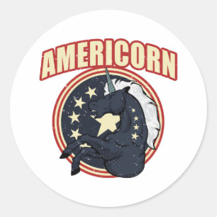 Pegatina Redonda Americorn