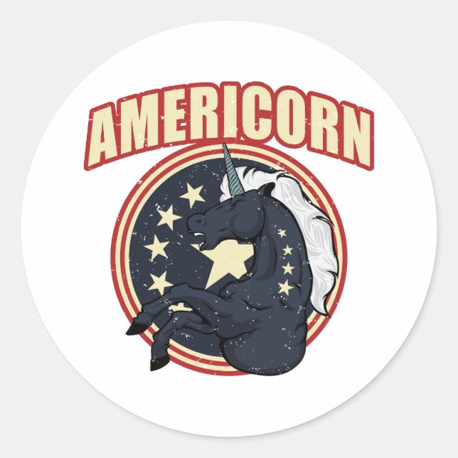 Pegatina Redonda Americorn (Anverso)