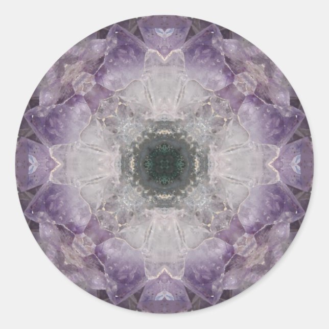 Pegatina Redonda ¡Amethyst Hello Design! (Anverso)