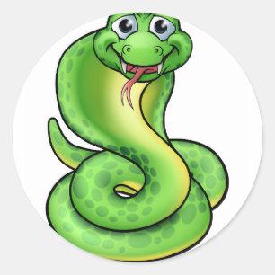 Pegatina Redonda Amigable Personalizado Cobra Snake