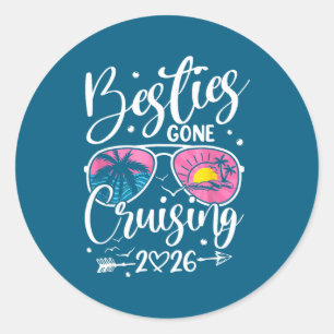 Pegatina Redonda Amigas de crucero 2026 Chicas