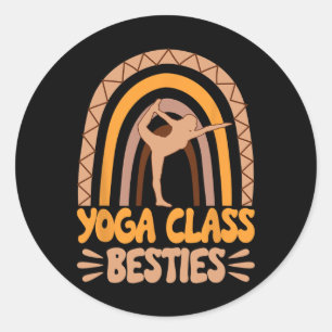 Pegatina Redonda Amigas Yoga Cl Mejores Amigas Mejor Amiga 