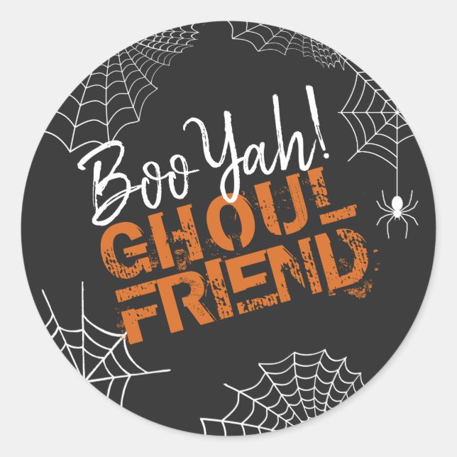 Pegatina Redonda Amigo de BooYah Ghoul Halloween ID684 (Anverso)