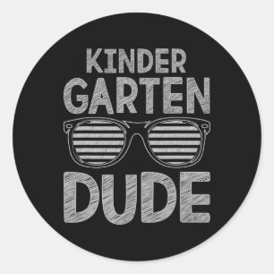 Pegatina Redonda Amigo del jardín de infancia profesores estudiante