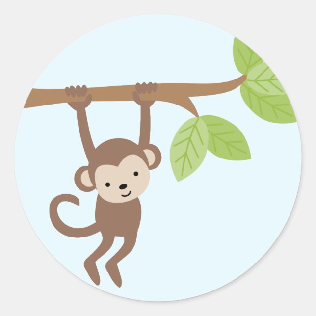 Pegatina Redonda Amigos del safari (Anverso)