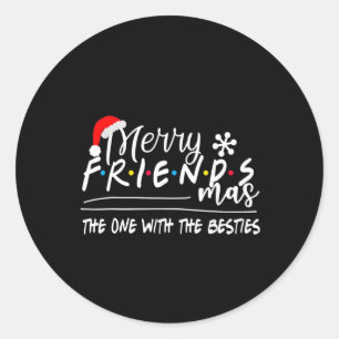 Pegatina Redonda Amigos Feliz Navidad El Mejor Navidad