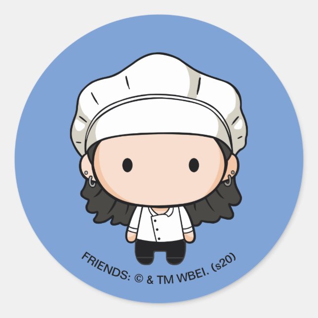 Pegatina Redonda AMIGOS™ | Monica Chibi (Anverso)