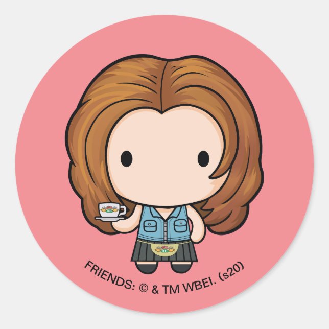 Pegatina Redonda AMIGOS™ | Rachel Chibi (Anverso)