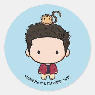 Pegatina Redonda AMIGOS™   Ross Chibi