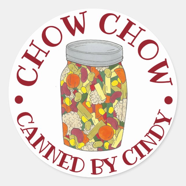 Pegatina Redonda Amish casero PA Chow holandés vestido con (Anverso)