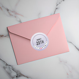 Pegatina Redonda Amistad Pulsera Púrpura Cumpleaños