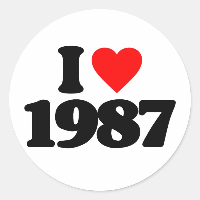 PEGATINA REDONDA AMO 1987 (Anverso)