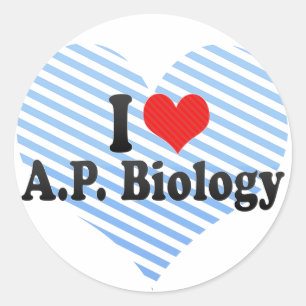 Pegatina Redonda Amo a A.P. Biology
