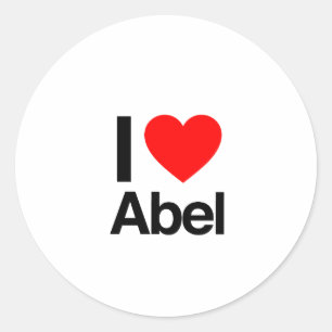 Pegatina Redonda amo a abel