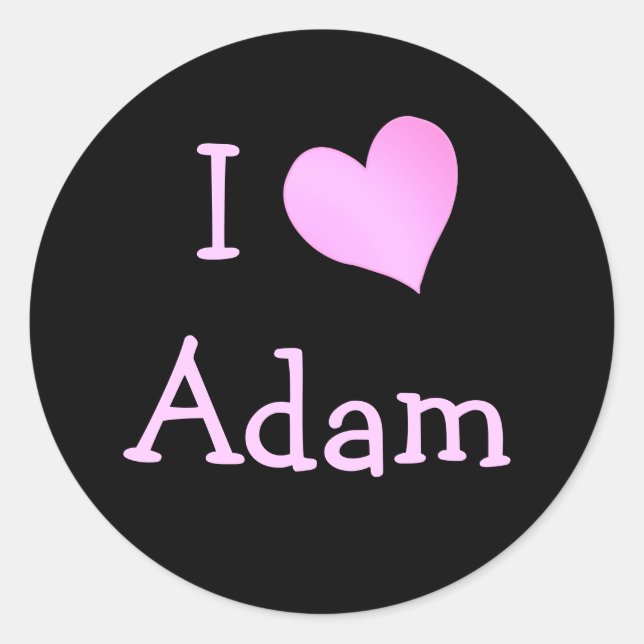 Pegatina Redonda Amo A Adam (Anverso)