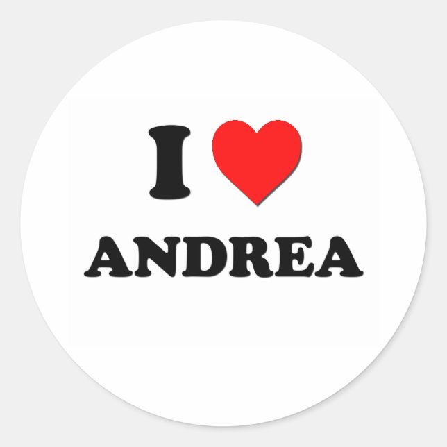 Pegatina Redonda Amo a Andrea (Anverso)
