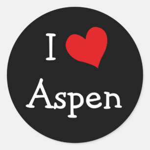 Pegatina Redonda Amo a Aspen