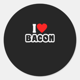Pegatina Redonda Amo a Bacon Funny Bacon Lover