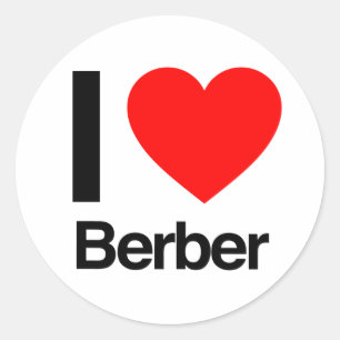Pegatina Redonda amo a berber