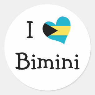 Pegatina Redonda Amo a Bimini