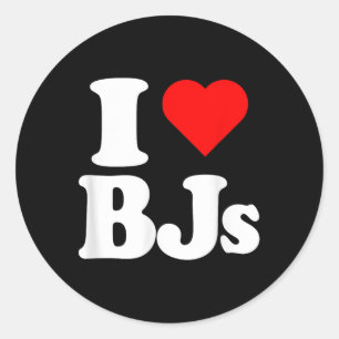 Pegatina Redonda Amo a Bjs Heart Funny