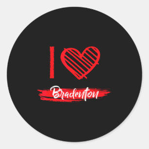 Pegatina Redonda Amo a Bradenton Me encanta Bradenton