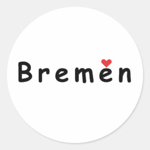 Pegatina Redonda amo a Bremen