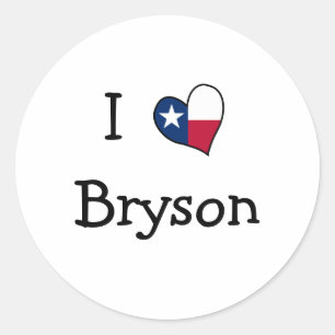 Pegatina Redonda Amo a Bryson