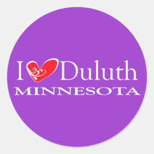 Pegatina Redonda Amo a Duluth Minnesota