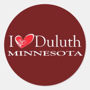 Pegatina Redonda Amo a Duluth Minnesota