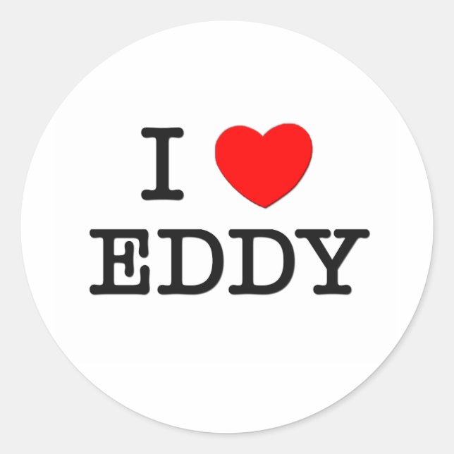 Pegatina Redonda Amo a Eddy (Anverso)